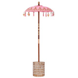 vidaXL Balinese parasol met basis Roze 95 x 95 x 260 cm Katoen