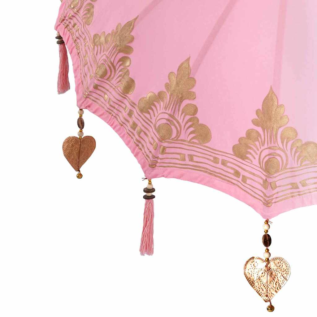 vidaXL Balinese parasol met basis Roze 95 x 95 x 260 cm Katoen