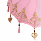 vidaXL Balinese parasol met basis Roze 95 x 95 x 260 cm Katoen
