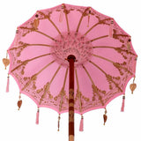 vidaXL Balinese parasol met basis Roze 95 x 95 x 260 cm Katoen