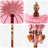 vidaXL Balinese parasol met basis Roze 95 x 95 x 260 cm Katoen