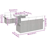 vidaXL Tuinbank Set met kussen met opslag 7 pcs Zwart Poly rattan
