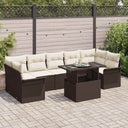 vidaXL Garden Lounge Set with Cushion with Storage 8 pcs Black Poly Rattan
