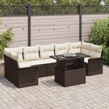 vidaXL Garden Lounge Set with Cushion with Storage 8 pcs Black Poly Rattan