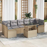 vidaXL Garden Lounge Set with Cushion with Storage 8 pcs Black Poly Rattan