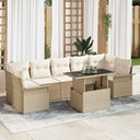 vidaXL Garden Lounge Set with Cushion with Storage 8 pcs Black Poly Rattan