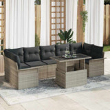 vidaXL Garden Lounge Set with Cushion with Storage 8 pcs Black Poly Rattan