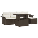 vidaXL Garden Lounge Set with Cushion with Storage 6 pcs Black Poly Rattan