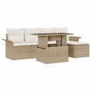 vidaXL Garden Lounge Set with Cushion with Storage 6 pcs Black Poly Rattan