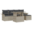 vidaXL Garden Lounge Set with Cushion with Storage 6 pcs Black Poly Rattan