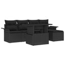vidaXL Garden Lounge Set with Cushion with Storage 6 pcs Black Poly Rattan