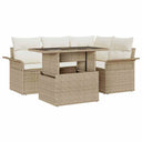 vidaXL Tuinbank Set met kussen met opslag 5 pcs Zwart Poly rattan