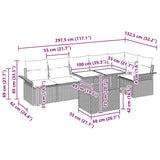 vidaXL Tuinbank Set met kussen met opslag 7 pcs Zwart Poly rattan