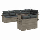 vidaXL Tuinbank Set met kussen met opslag 9 pcs Zwart Poly rattan