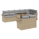 vidaXL Tuinbank Set met kussen met opslag 9 pcs Zwart Poly rattan
