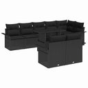 vidaXL Tuinbank Set met kussen met opslag 9 pcs Zwart Poly rattan