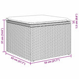 vidaXL Tuinbank Set met kussen met opslag 7 pcs Zwart Poly rattan