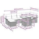 vidaXL Tuinbank Set met kussen met opslag 8 pcs Zwart Poly rattan