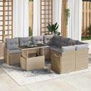 vidaXL Garden Lounge Set with Cushions 9 pcs Black Poly Rattan