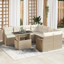 vidaXL Garden Lounge Set with Cushions 9 pcs Black Poly Rattan