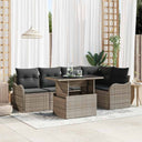 vidaXL Garden Sofa Set with Cushions 6-Piece Black Poly Rattan