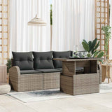 vidaXL Garden Sofa Set with cushion with cushion 5 pcs Black Poly Rattan
