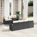 vidaXL Garden Bench Set with Cushion and Storage 8 pcs Black Poly Rattan