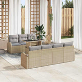 vidaXL Garden Bench Set with Cushion and Storage 8 pcs Black Poly Rattan