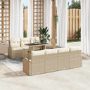 vidaXL Garden Bench Set with Cushion and Storage 8 pcs Black Poly Rattan
