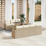 vidaXL Garden Bench Set with Cushion and Storage 8 pcs Black Poly Rattan