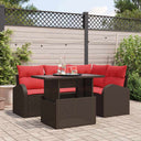 vidaXL Tuinbank Set met kussen met opslag 5 pcs Bruin Poly rattan