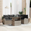 vidaXL Tuinbank Set met kussen met opslag 6 pcs Zwart Poly rattan