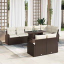 vidaXL Tuinbank Set met opslag 9 pcs Zwart Poly rattan