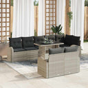 vidaXL Tuinbank Set met opslag 9 pcs Zwart Poly rattan