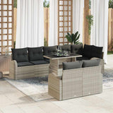 vidaXL Tuinbank Set met opslag 9 pcs Zwart Poly rattan