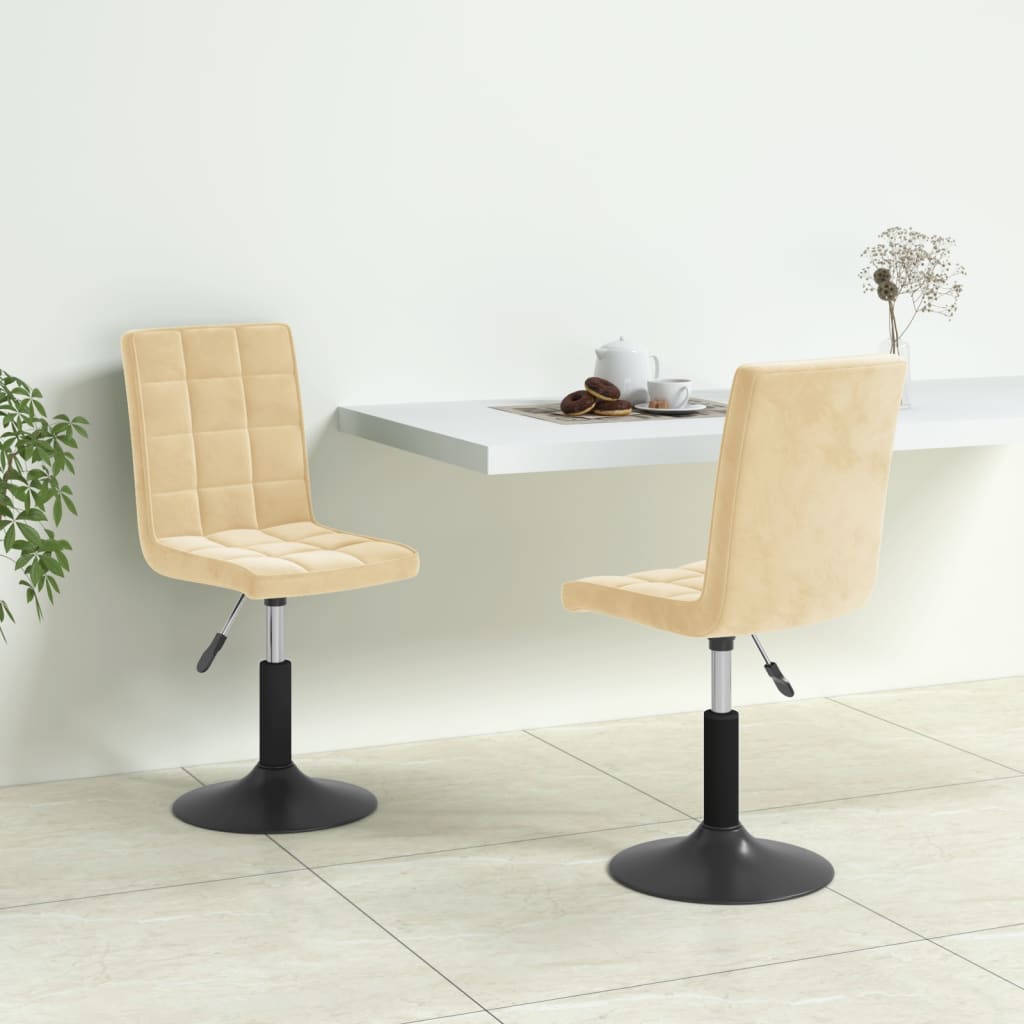 vidaXL Eetkamerstoelen draaibaar 4 st fluweel zwart