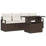 vidaXL Tuinbank Set met opslag 5 pcs Zwart Poly rattan
