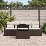 vidaXL Tuinbank Set met opslag 5 pcs Zwart Poly rattan