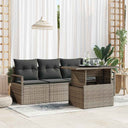vidaXL Tuinbank Set met opslag 5 pcs Zwart Poly rattan