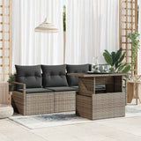 vidaXL Tuinbank Set met opslag 5 pcs Zwart Poly rattan