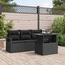 vidaXL Tuinbank Set met opslag 5 pcs Zwart Poly rattan