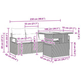 vidaXL Tuinbank Set met opslag 5 pcs Bruin Poly rattan