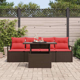 vidaXL Tuinbank Set met opslag 5 pcs Bruin Poly rattan