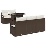 vidaXL Tuinbank Set met kussen met opslag 6 pcs Zwart Poly rattan