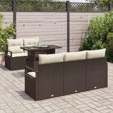 vidaXL Tuinbank Set met kussen met opslag 6 pcs Zwart Poly rattan