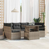 vidaXL Tuinbank Set met opslag 7 pcs Zwart Poly rattan