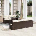 vidaXL Tuinbank Set met opslag 8 pcs Zwart Poly rattan