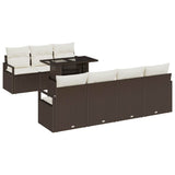 vidaXL Tuinbank Set met opslag 8 pcs Zwart Poly rattan