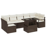 vidaXL Garden Bench Set with Storage 8 pcs Black Poly Rattan
