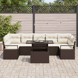 vidaXL Garden Bench Set with Storage 8 pcs Black Poly Rattan